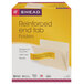 A yellow and white box of Smead Shelf-Master letter size file folders with a yellow label.