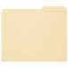A Smead file folder with a yellow reinforced right tab.