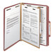 A Smead heavy weight classification folder with papers inside.