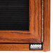 A cherry wood frame with black felt message board inside.
