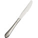 A Bon Chef stainless steel dinner knife with a design on the handle.