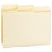 A close-up of three white Smead file folders.