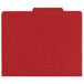 A red Smead classification folder.