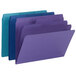 A Smead SuperTab file folder pack with dividers in assorted colors.