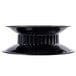 A black melamine pedestal with a white background.