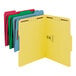 A group of Smead letter size fastener folders with 2 holes in each tabbed folder.