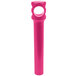 A pink plastic cylinder with a white top and a hole.