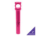 A pink Franmara plastic corkscrew with a hole and a handle.