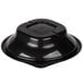 A black plastic bowl with a black plastic lid.