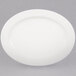 A CAC Garden State bone white porcelain platter with a white rim.