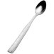 A Bon Chef stainless steel iced tea spoon with a black handle on a white background.