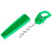 A green Franmara Traveler's Lime plastic corkscrew and bottle opener with a knife.