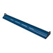 A navy blue metal curved display light with white lighting.
