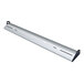 A long silver Hatco curved display light with black handles on a white background.