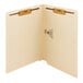 A Smead Manila file folder with two fasteners.