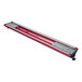 A long red and silver Hatco Glo-Rite radiant display light.