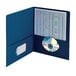 A dark blue Smead pocket folder with a CD in it.