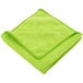 a green microfiber towel