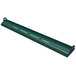 A Hunter Green curved display light with rectangular holes in it.