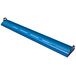 A blue metal beam with holes.