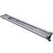 A long rectangular metal light fixture with curved lights inside.