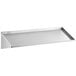 A silver stainless steel Regency slanted rack shelf with a shelf on top.