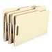 Smead Manila legal size folders with 2 fasteners and reinforced tabs in black ink.