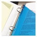 A close-up of a Smead binder with a blue cover.