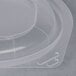 A clear plastic Fabri-Kal SideKicks bowl with a vented lid.