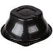 A black plastic Fabri-Kal SideKicks bowl with a lid.
