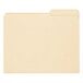 A close-up of a Smead manila file folder with a white surface and a line on it.