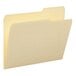 A close-up of a Smead manila file folder with 2/5 cut right tab.