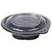 A Fabri-Kal plastic container with a lid on a black surface.