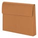 A brown Smead expansion wallet with a flap and hook and loop closure.