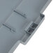 A grey plastic lid with two square holes.