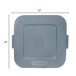 A grey square Rubbermaid lid for a 28 gallon container.