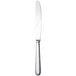 A silver Chef & Sommelier stainless steel dinner knife with a white handle.