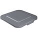 A Rubbermaid gray square lid for a 40 gallon container.