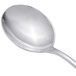 A Chef & Sommelier stainless steel soup spoon with a silver handle.