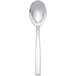 A silver spoon with a white background.