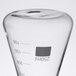 An American Metalcraft Erlenmeyer flask glass with a white label on it.
