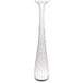 A stainless steel salad fork with a textured handle.