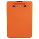 An orange Saunders SlimMate storage clipboard with a black clip.