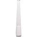 A Libbey stainless steel dessert spoon with a pointed top on a white background.