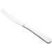 A Libbey stainless steel entree knife with a fluted silver handle.