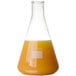 An American Metalcraft Erlenmeyer flask with orange liquid inside.