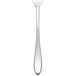 A stainless steel dinner fork with a white background.