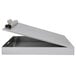 A silver rectangular Saunders storage clipboard with a metal lid.