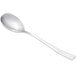 An Arcoroc stainless steel teaspoon with a silver handle.