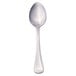 A Libbey stainless steel dessert spoon with a silver handle.